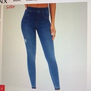 Spanx Distressed Ankle Skinny Jeans